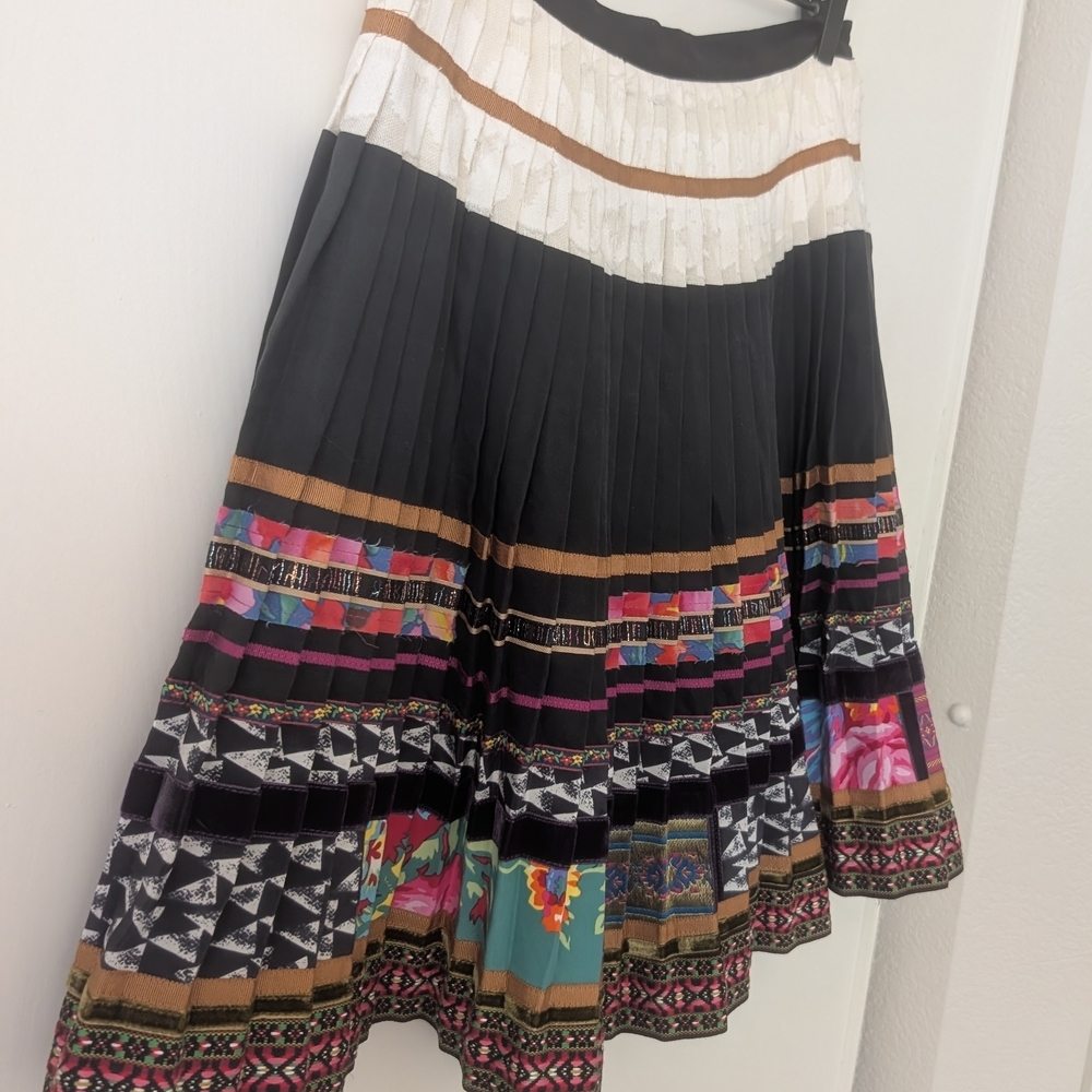 Anthropologie Corey Lynn Calter Womens 6 Valea Skirt Pleated Nordic Bohemian - Picture 2 of 6